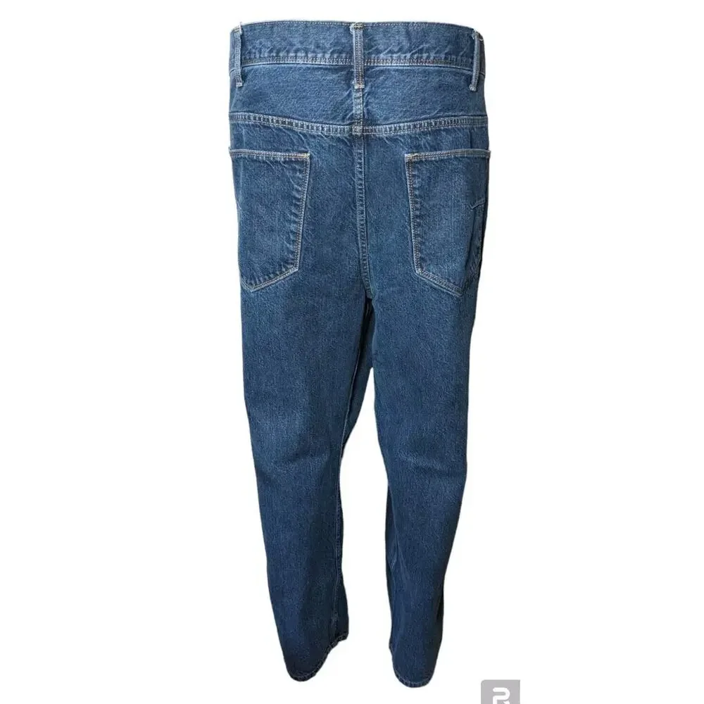 Perry Ellis Baggy Jeans Mens 48x30 Blue Denim Medium Wash Straight Leg Y2K Baggy - Picture 2 of 6